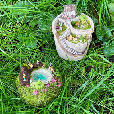 割れ鉢植え-苔玉-はこにわ-箱庭-ミニチュア動物-体験教室-ワークショップ-どんぐりレジン